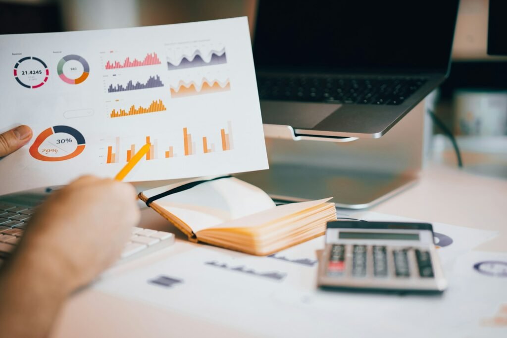 Finance and accounting work in a professional office